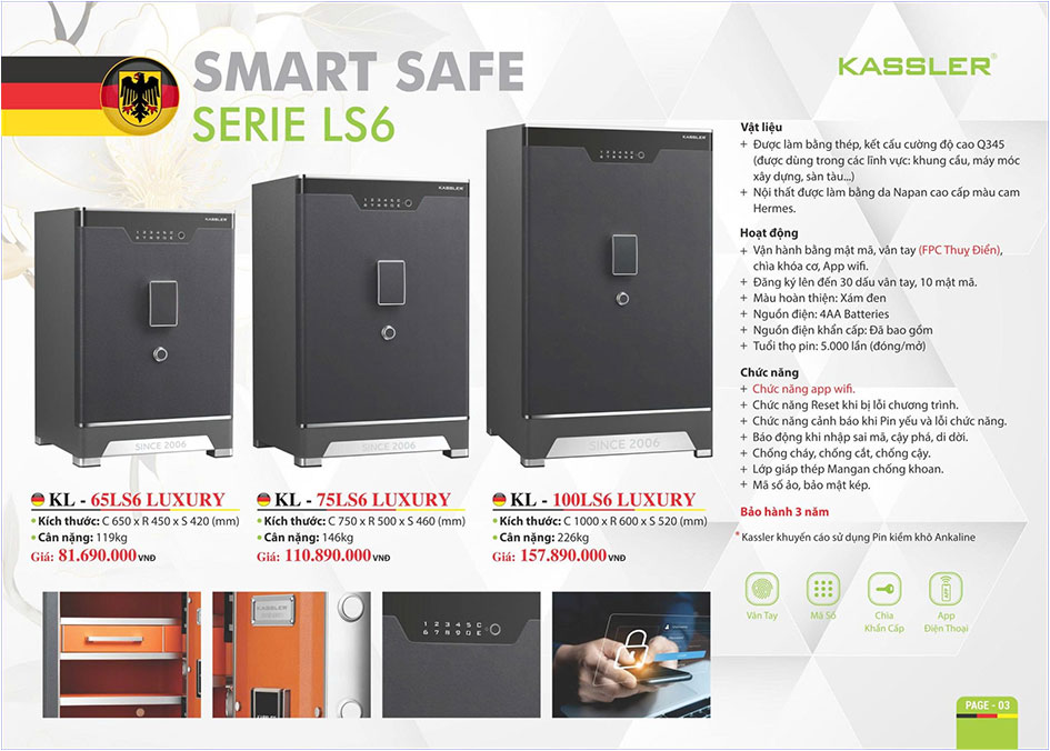 Két Sắt Thông Minh Kassler KL-75LS6 Luxury