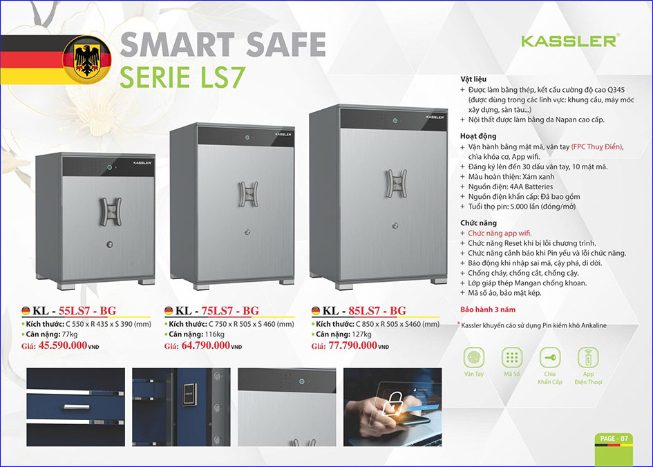 Két Sắt Thông Minh Kassler KL-55LS7 BG