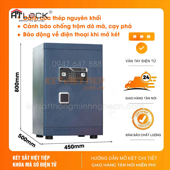 Két sắt Việt Tiệp chống cháy SPM810 Vân tay điện tử, Kết nối app điện thoại