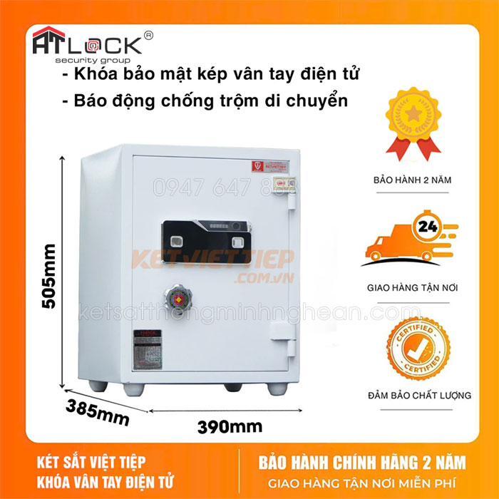 Két sắt Việt Tiệp chính hãng KVT506BL khóa vân tay điện tử thế hệ mới